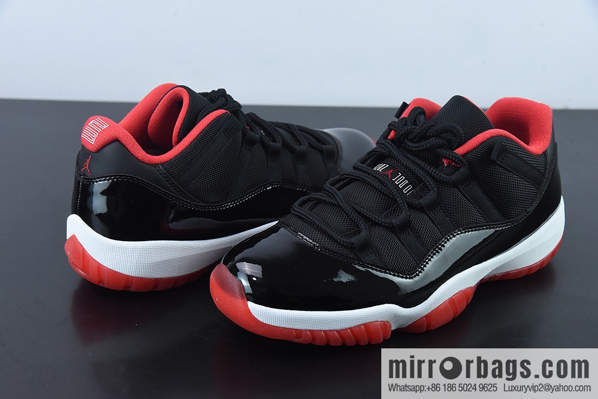 Air Jordan 11 Retro Low AJ11 Black and Red Men's Sneakers Part Number: 528895-012
