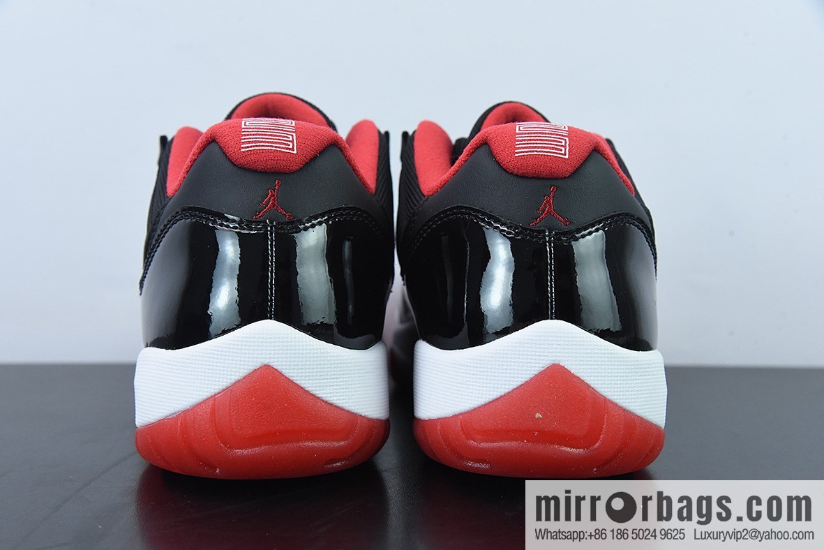 Air Jordan 11 Retro Low AJ11 Black and Red Men's Sneakers Part Number: 528895-012