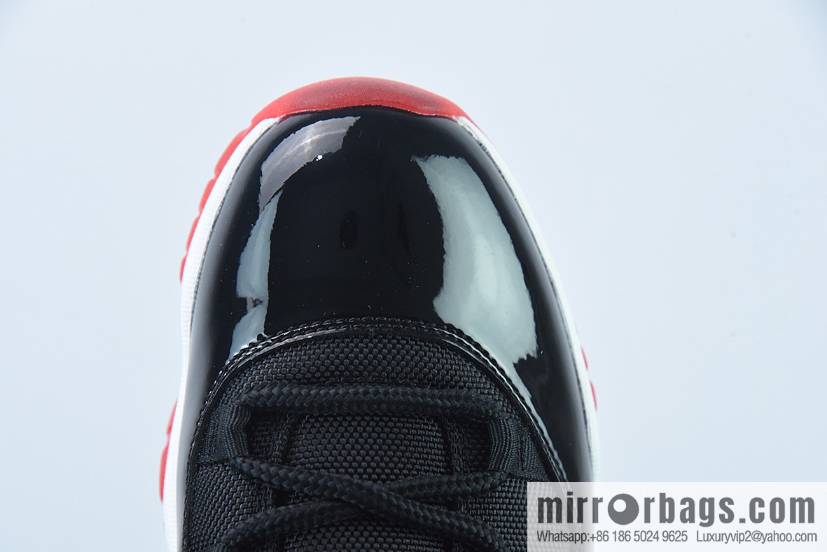 Air Jordan 11 Retro Low AJ11 Black and Red Men's Sneakers Part Number: 528895-012