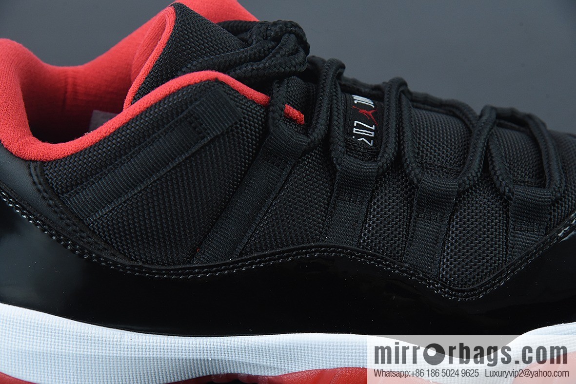 Air Jordan 11 Retro Low AJ11 Black and Red Men's Sneakers Part Number: 528895-012