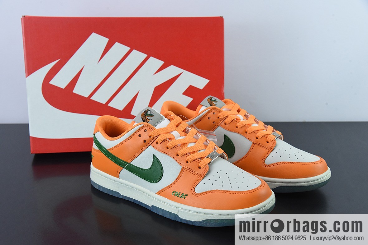 NIKE SB Dunk low FAMU orange and green snake joint name Unisex sneakers of the same style Official item number: DR6188 800