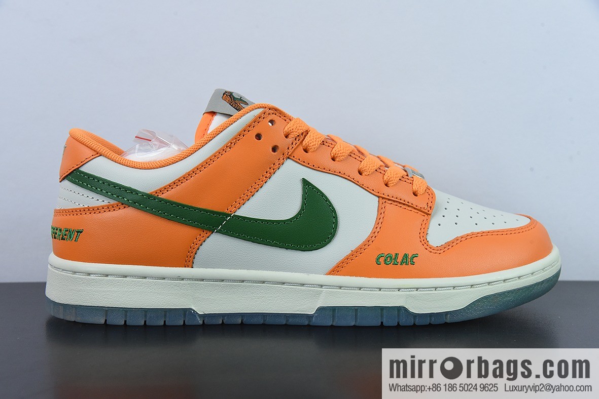 NIKE SB Dunk low FAMU orange and green snake joint name Unisex sneakers of the same style Official item number: DR6188 800