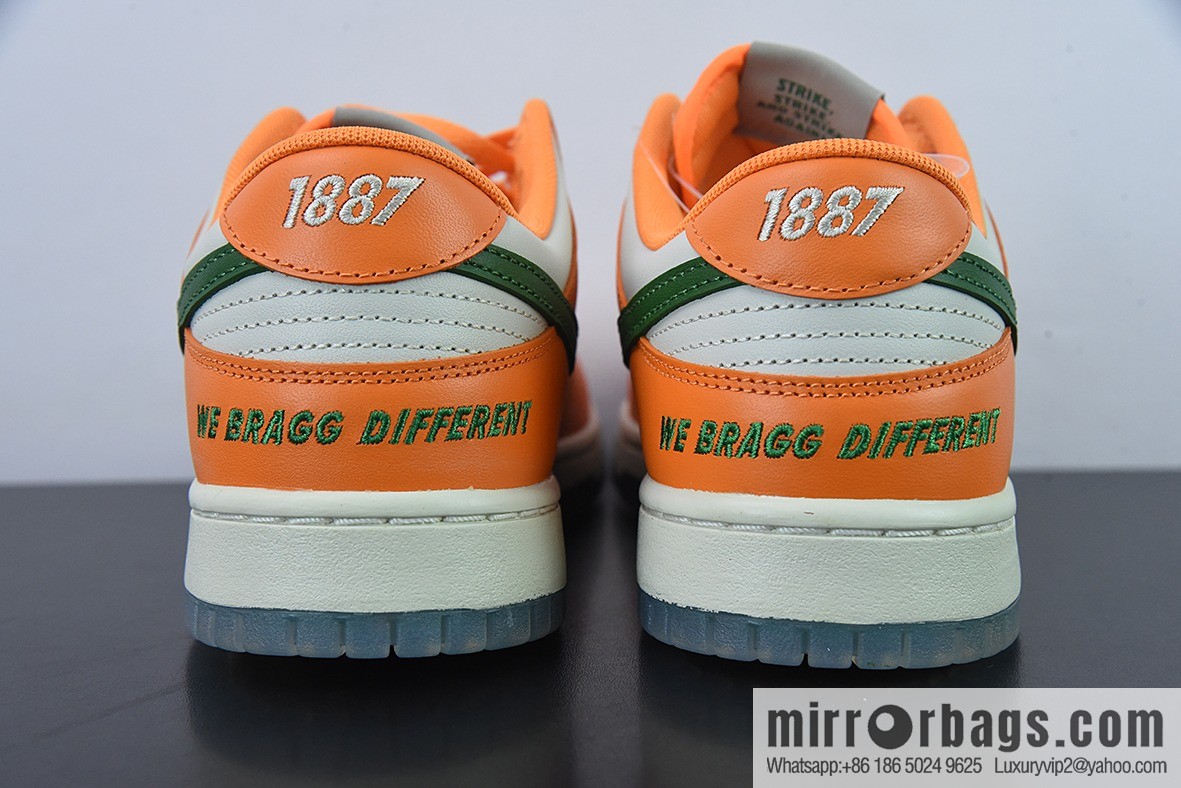 NIKE SB Dunk low FAMU orange and green snake joint name Unisex sneakers of the same style Official item number: DR6188 800