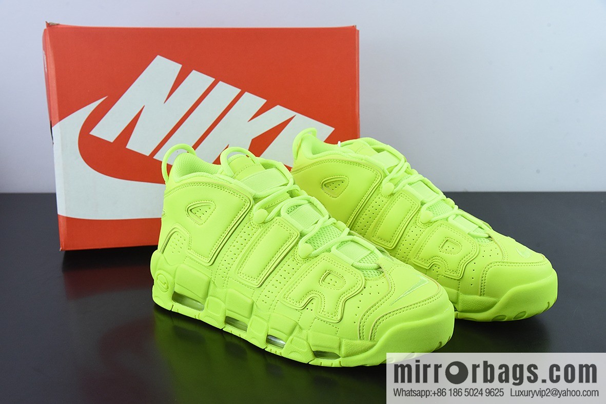 Nk Air More Uptempo 96 QS neon green Pippen original series classic high street versatile leisure sports culture basketball shoes, item number; DX1790-700