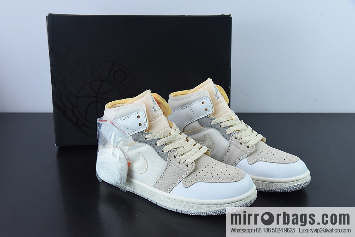 Air Jordan 1 MID white gray AJ1 Joe 1 medium casual shoes, item number: DM9652 100
