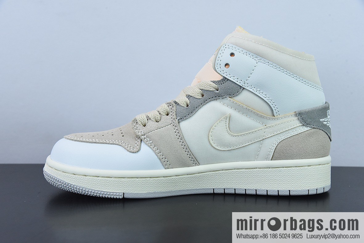 Air Jordan 1 MID white gray AJ1 Joe 1 medium casual shoes, item number: DM9652 100