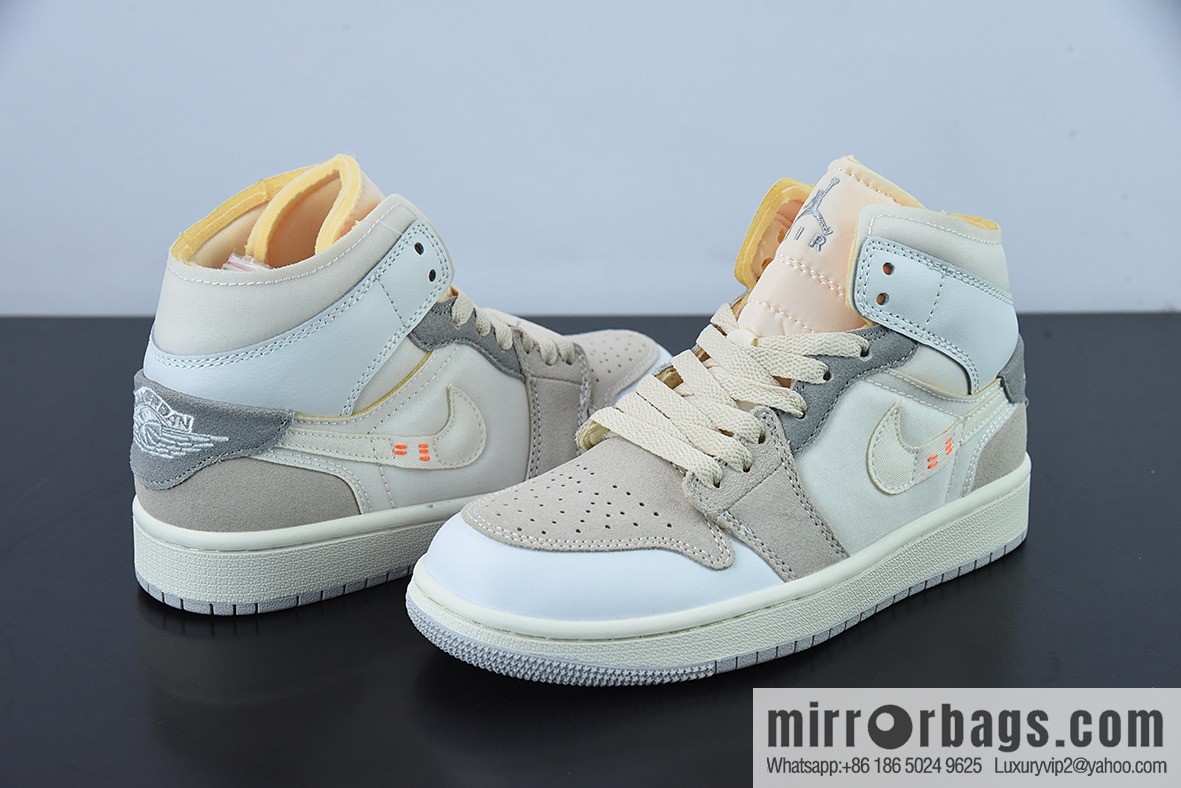 Air Jordan 1 MID white gray AJ1 Joe 1 medium casual shoes, item number: DM9652 100