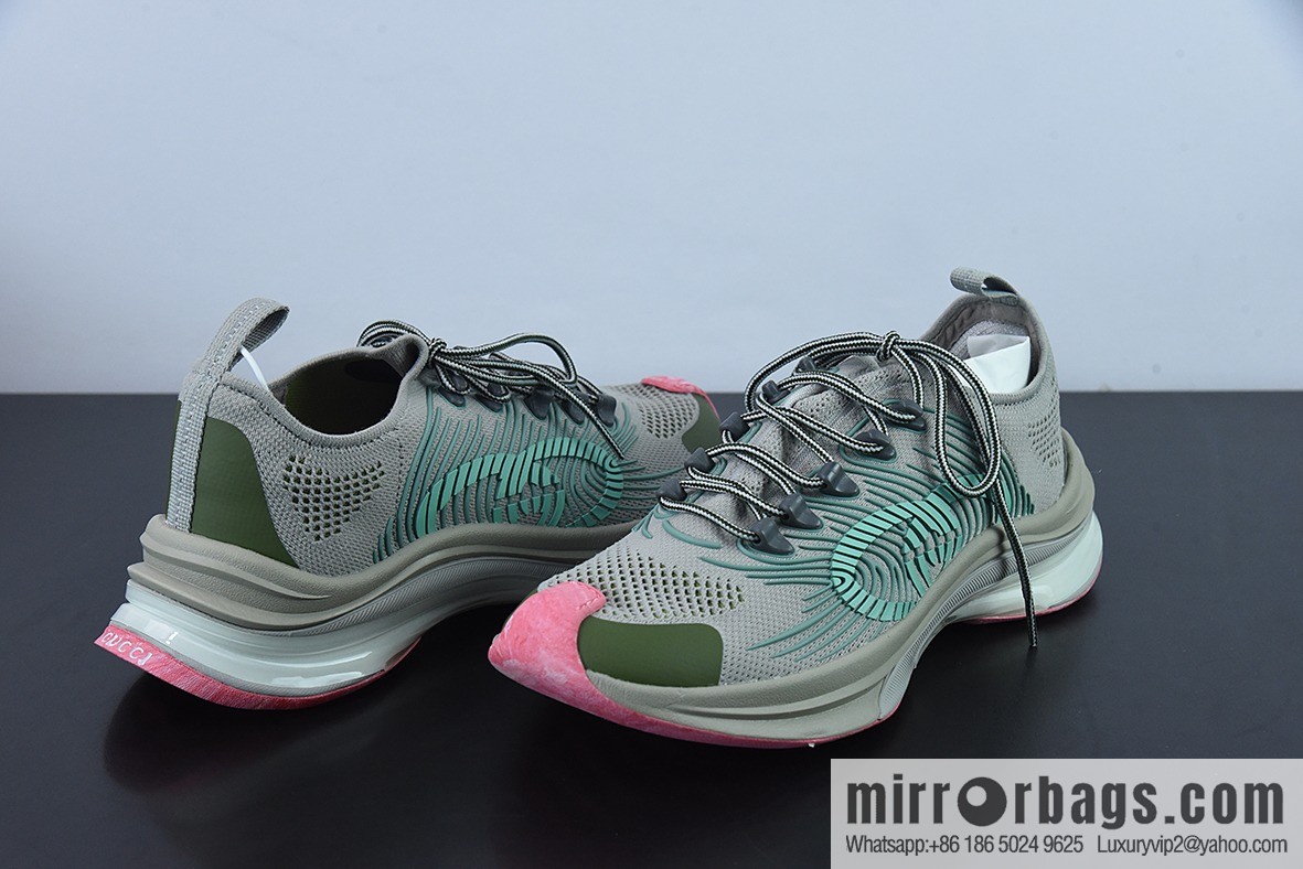 H05G5 purchasing version Gucci /GUCCI Gucci dad shoes, gray-green pink, item number: 699219USM108973