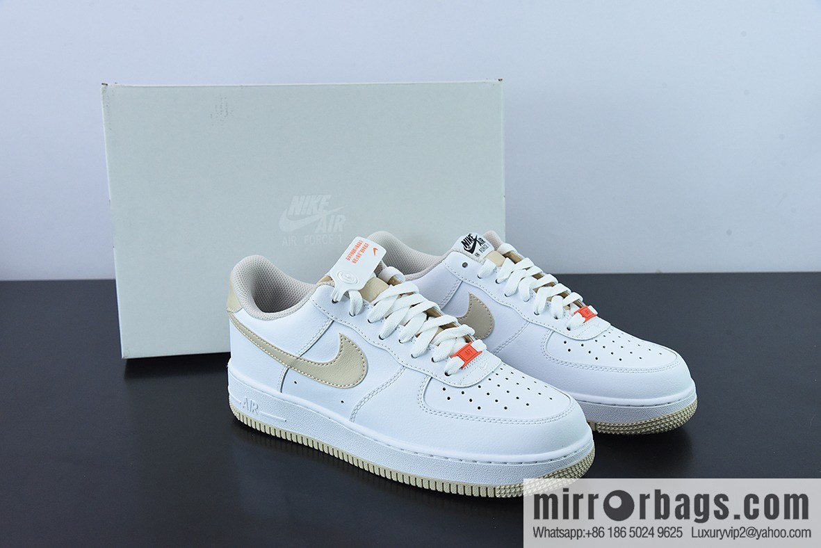 NK Air Force 1 Low Air Force One low-top versatile recreational sports shoes, white khaki, item number: DZ2771-121