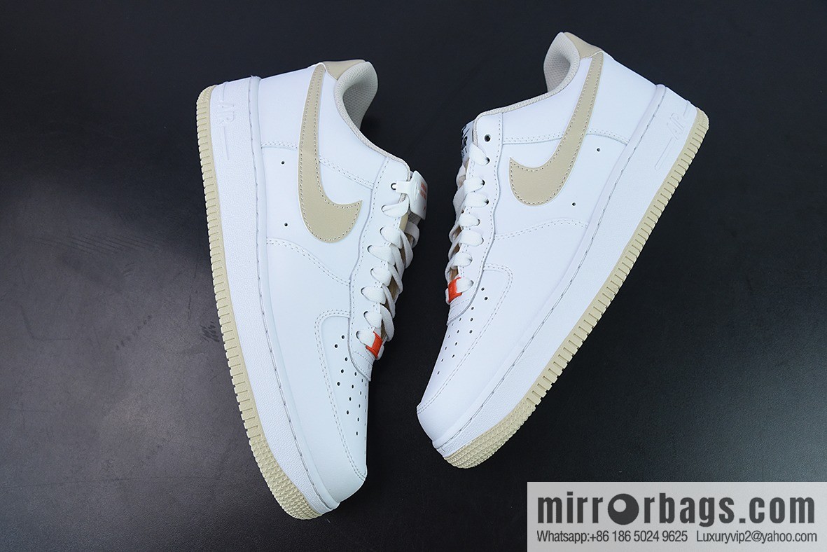 NK Air Force 1 Low Air Force One low-top versatile recreational sports shoes, white khaki, item number: DZ2771-121