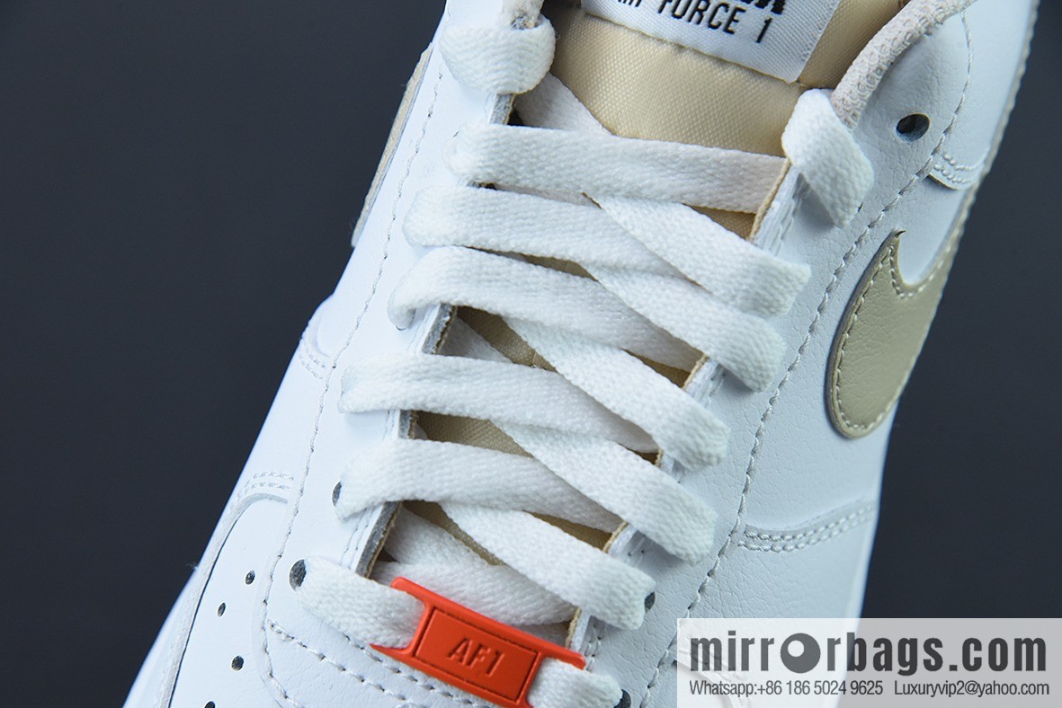 NK Air Force 1 Low Air Force One low-top versatile recreational sports shoes, white khaki, item number: DZ2771-121
