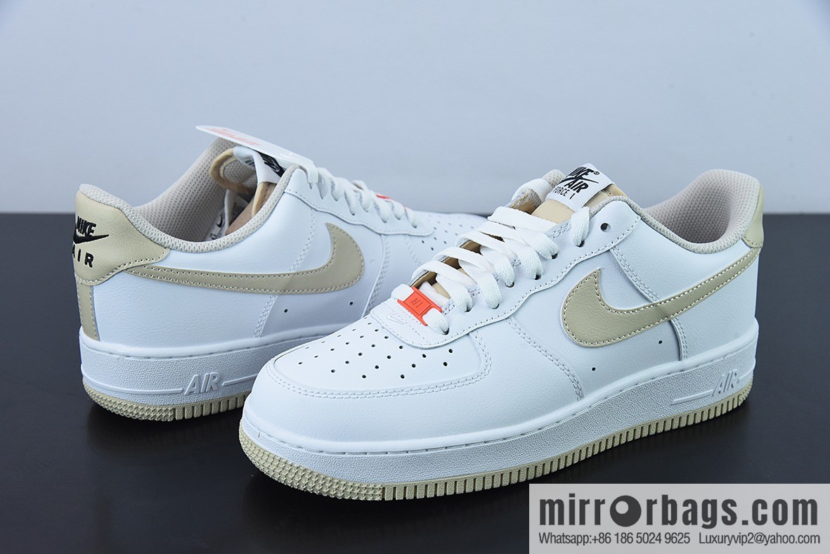 NK Air Force 1 Low Air Force One low-top versatile recreational sports shoes, white khaki, item number: DZ2771-121