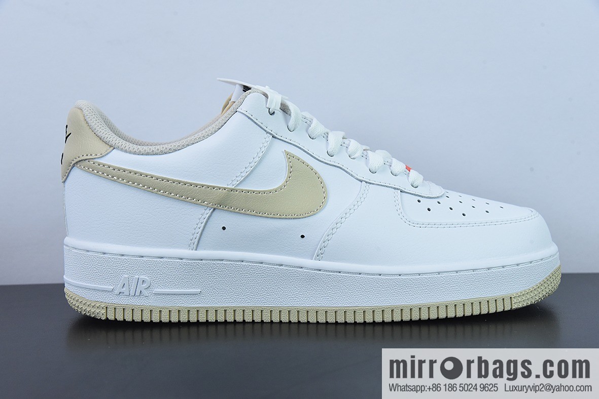 NK Air Force 1 Low Air Force One low-top versatile recreational sports shoes, white khaki, item number: DZ2771-121
