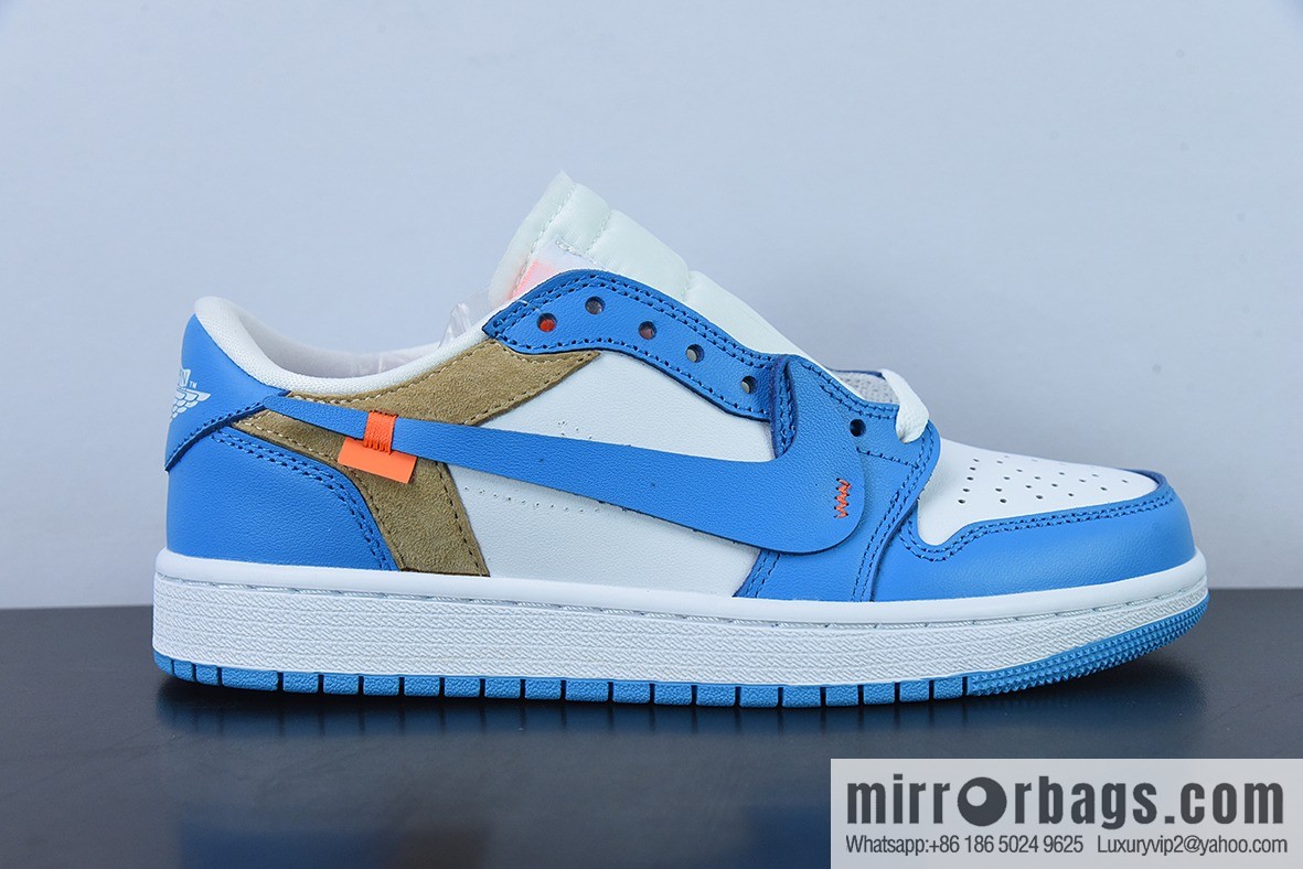 Air Jordan 1 LOW OG low-top upside-down OW white and blue casual board shoes, reverse toe item number: CZ0790-148