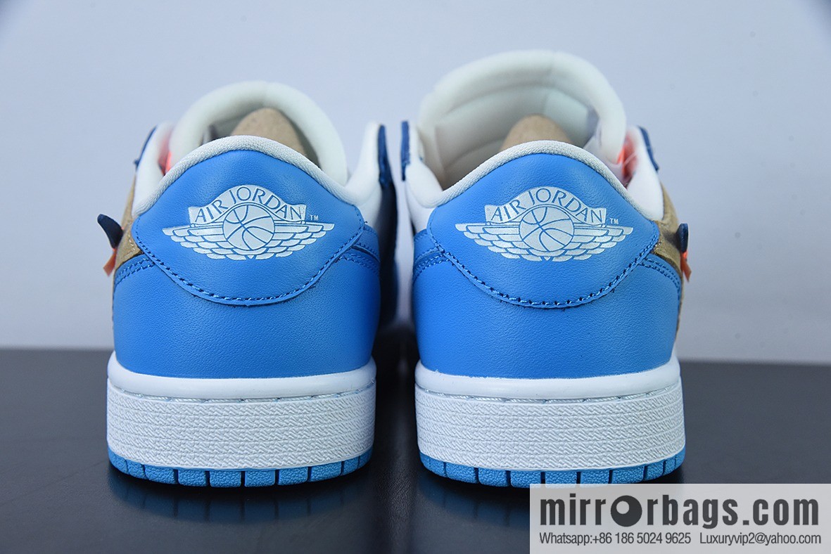Air Jordan 1 LOW OG low-top upside-down OW white and blue casual board shoes, reverse toe item number: CZ0790-148