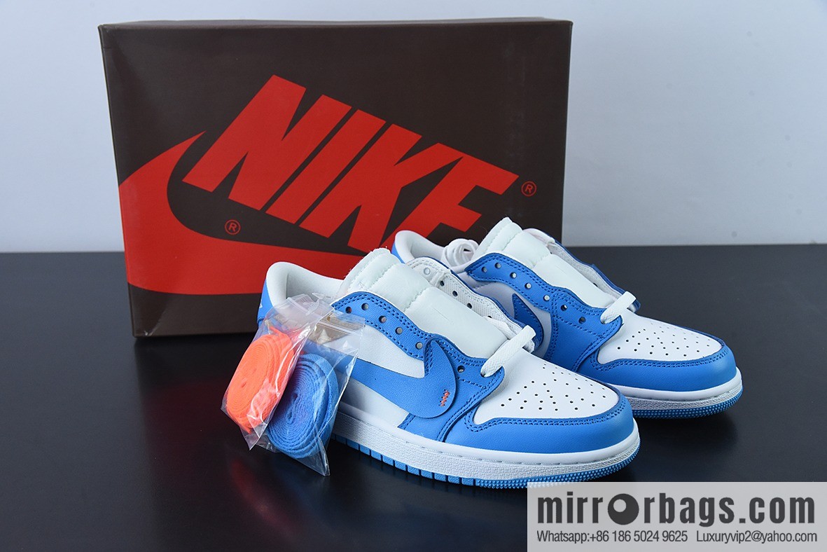 Air Jordan 1 LOW OG low-top upside-down OW white and blue casual board shoes, reverse toe item number: CZ0790-148