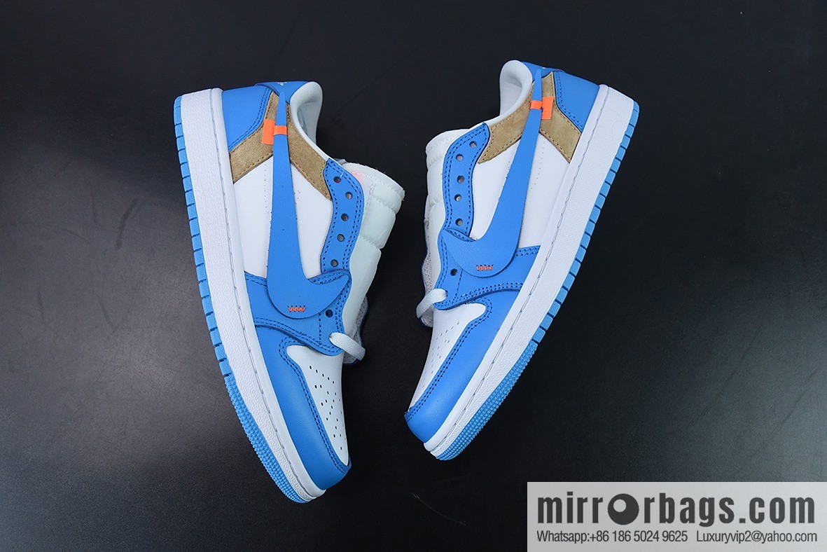 Air Jordan 1 LOW OG low-top upside-down OW white and blue casual board shoes, reverse toe item number: CZ0790-148