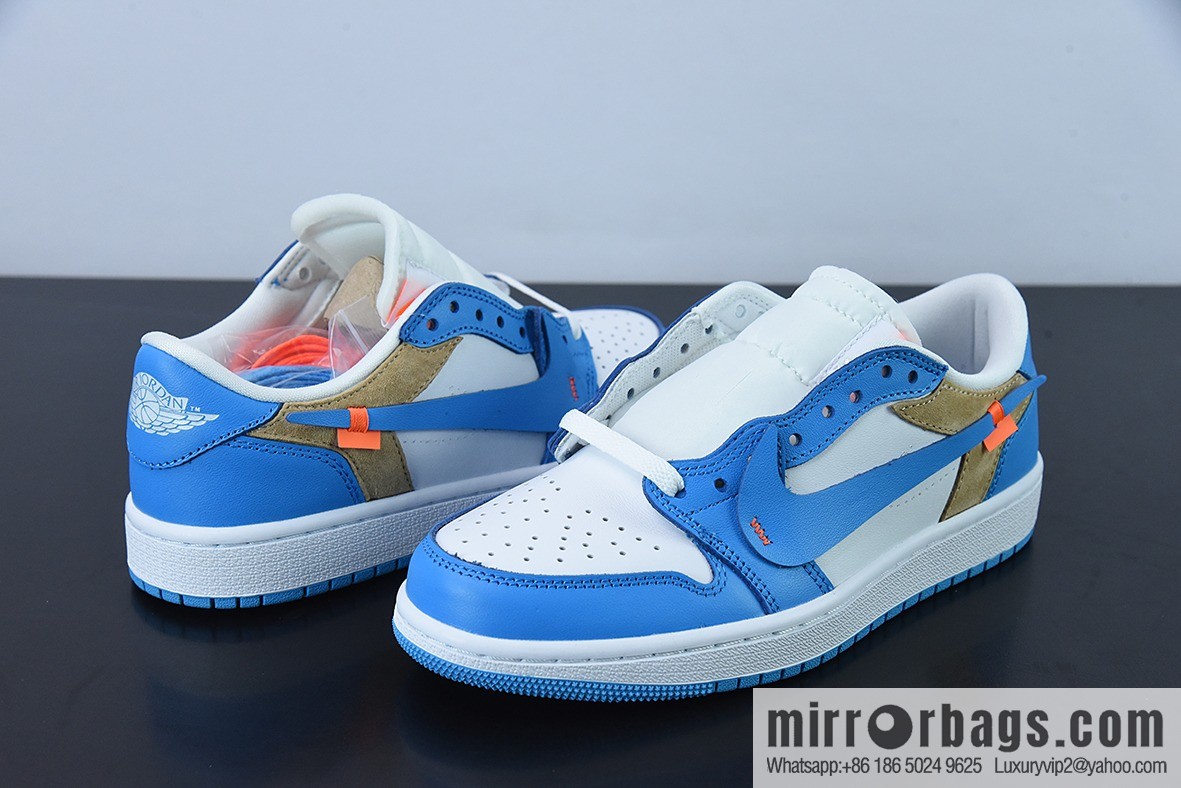 Air Jordan 1 LOW OG low-top upside-down OW white and blue casual board shoes, reverse toe item number: CZ0790-148