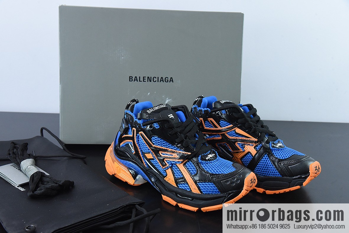 Runner /Balenciaga Balenciaga Runner sneakers black and blue orange, item number: 677402W2RB11120