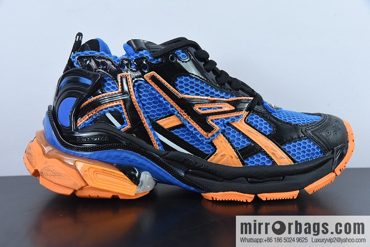 Runner /Balenciaga Balenciaga Runner sneakers black and blue orange, item number: 677402W2RB11120