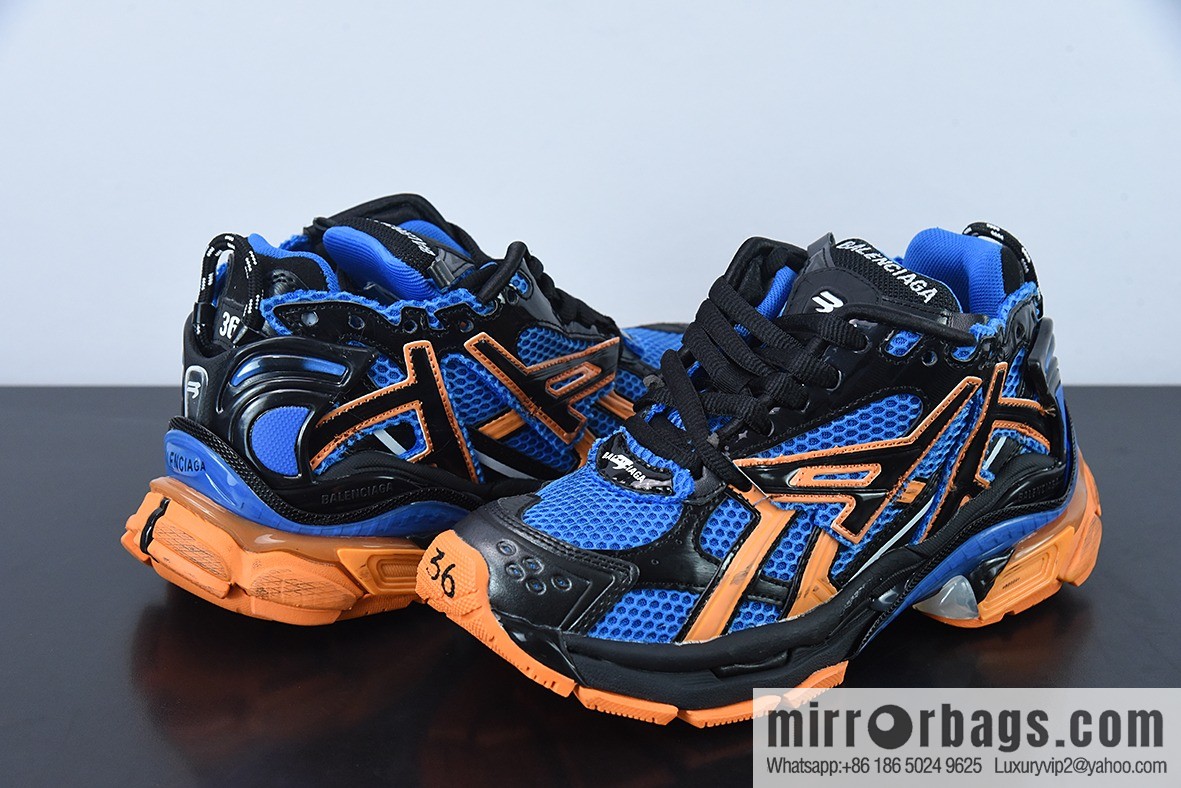 Runner /Balenciaga Balenciaga Runner sneakers black and blue orange, item number: 677402W2RB11120