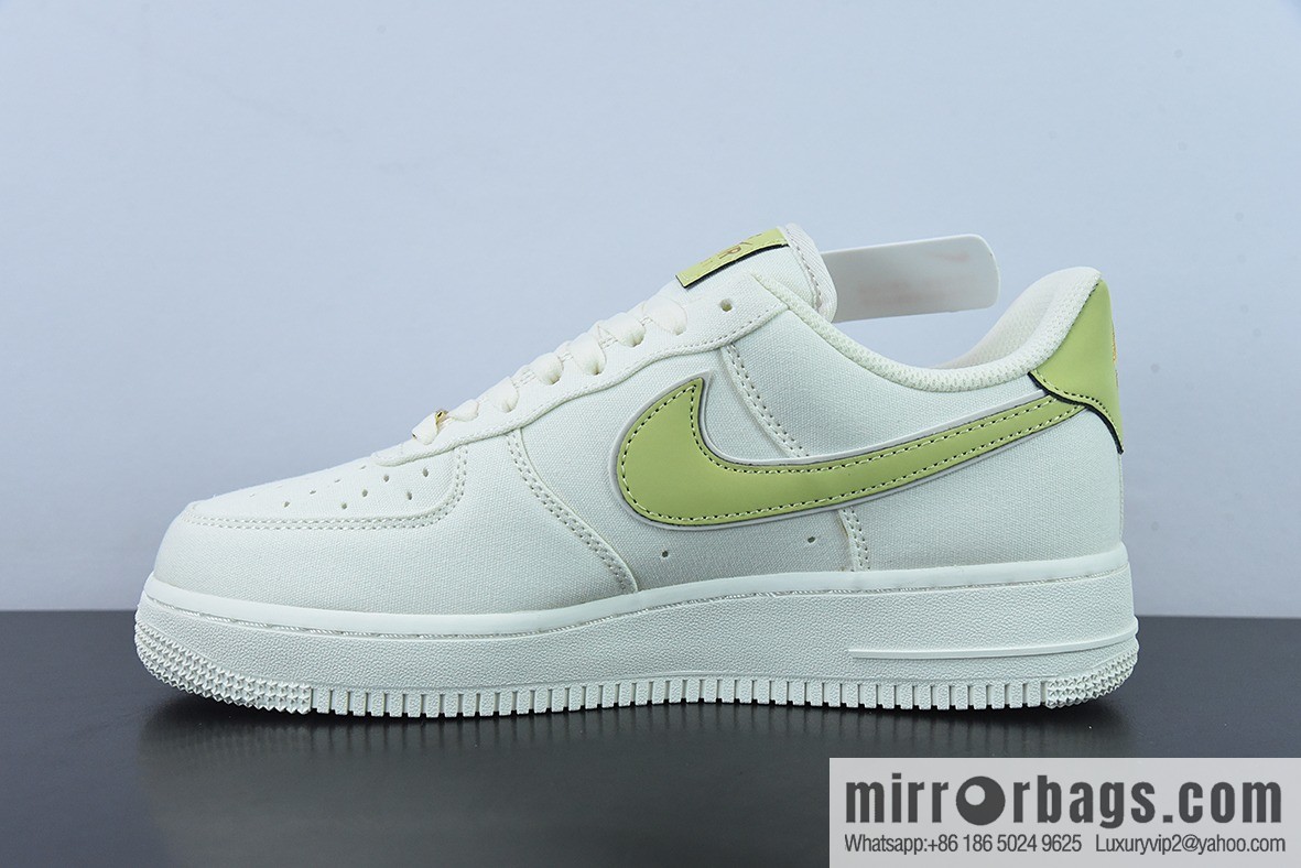 Nike Air Force 1 Low 07 white and green canvas Air Force One low top, item number: MN5696-109