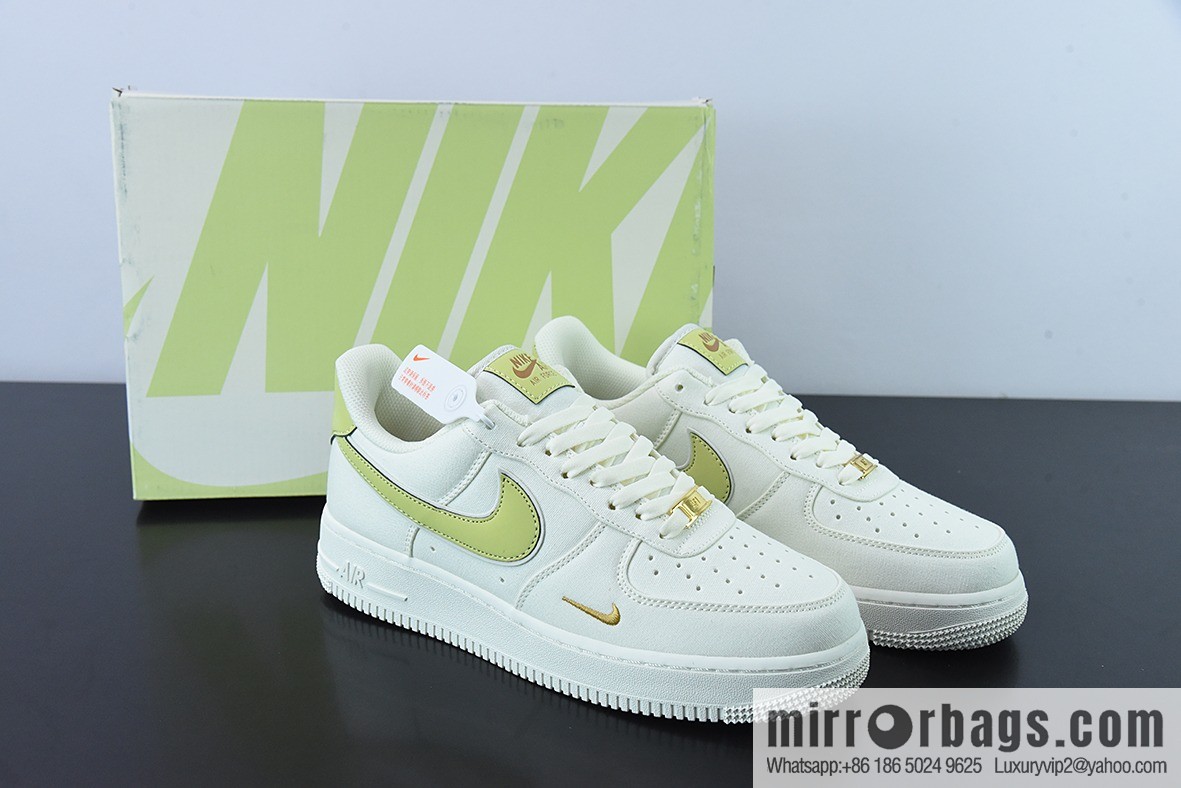 Nike Air Force 1 Low 07 white and green canvas Air Force One low top, item number: MN5696-109