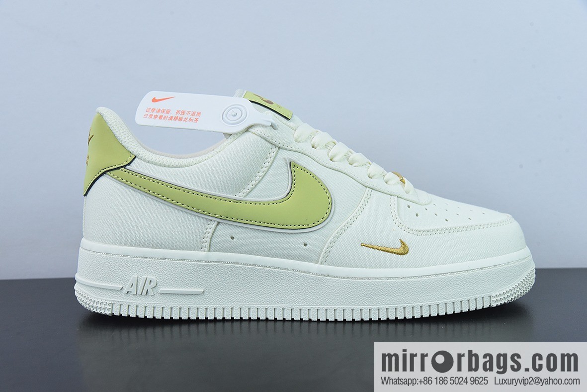 Nike Air Force 1 Low 07 white and green canvas Air Force One low top, item number: MN5696-109
