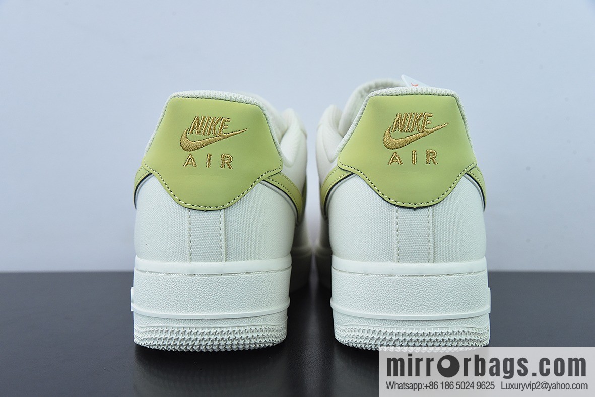 Nike Air Force 1 Low 07 white and green canvas Air Force One low top, item number: MN5696-109