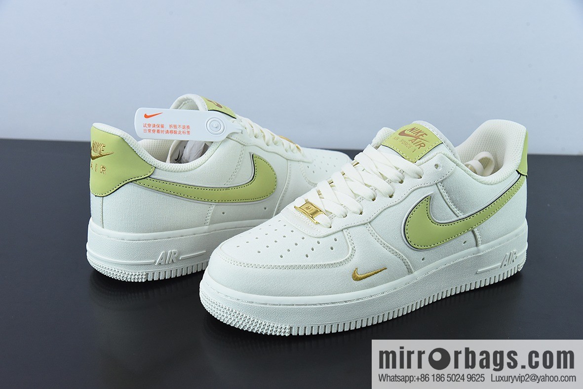 Nike Air Force 1 Low 07 white and green canvas Air Force One low top, item number: MN5696-109