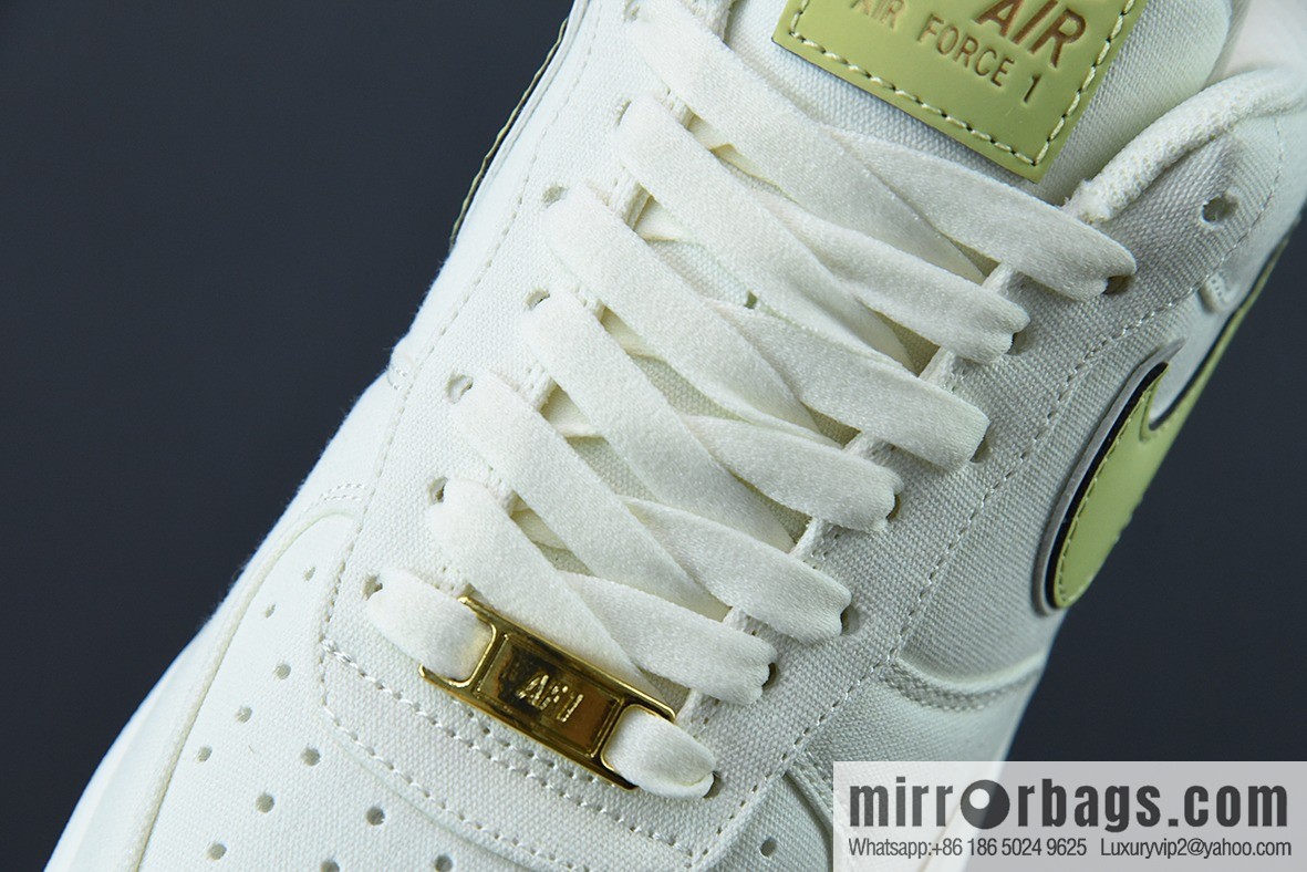 Nike Air Force 1 Low 07 white and green canvas Air Force One low top, item number: MN5696-109