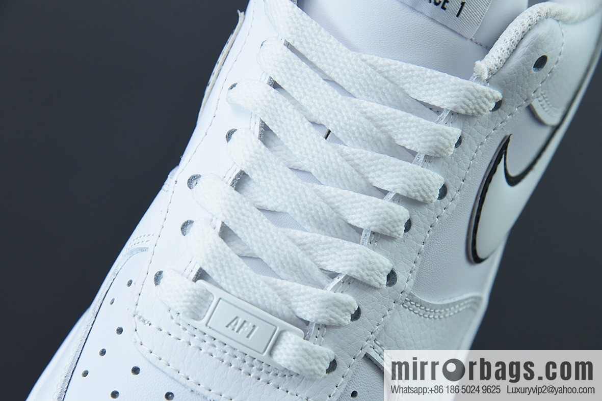 NK Air Force 1 Low Air Force No. 1 Low Top Versatile Leisure Sports Board Shoes, White and Black Gundam, Item Number: KK1256-657