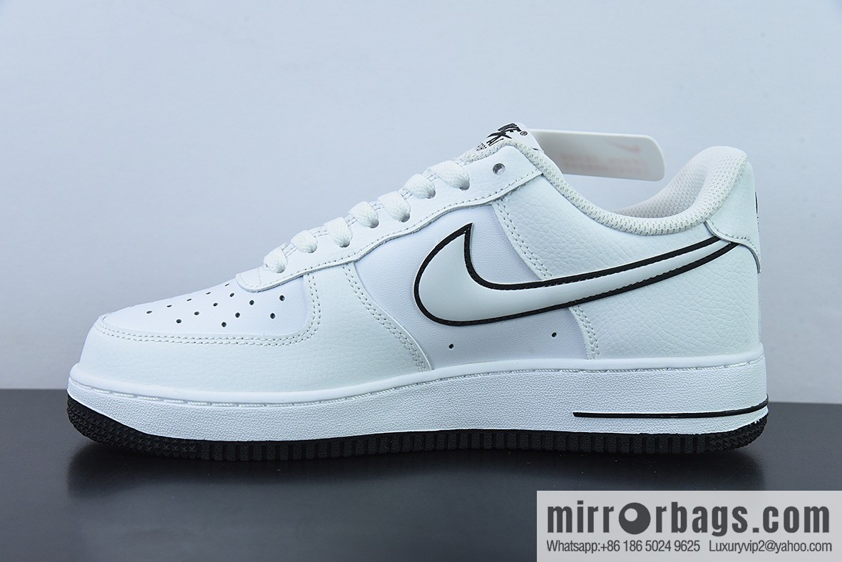 NK Air Force 1 Low Air Force No. 1 Low Top Versatile Leisure Sports Board Shoes, White and Black Gundam, Item Number: KK1256-657