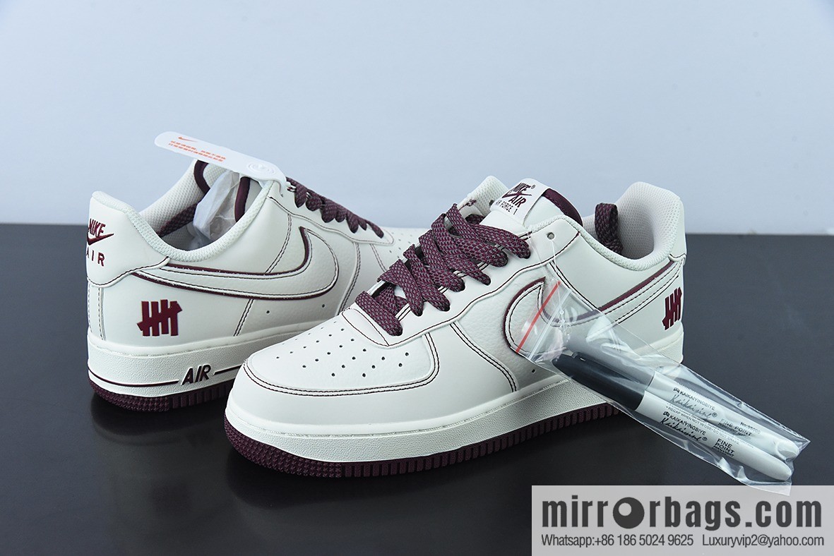 Undefeated x Nike Air Force 1 Low burgundy, Air Force One low-top item number: UN3699-022