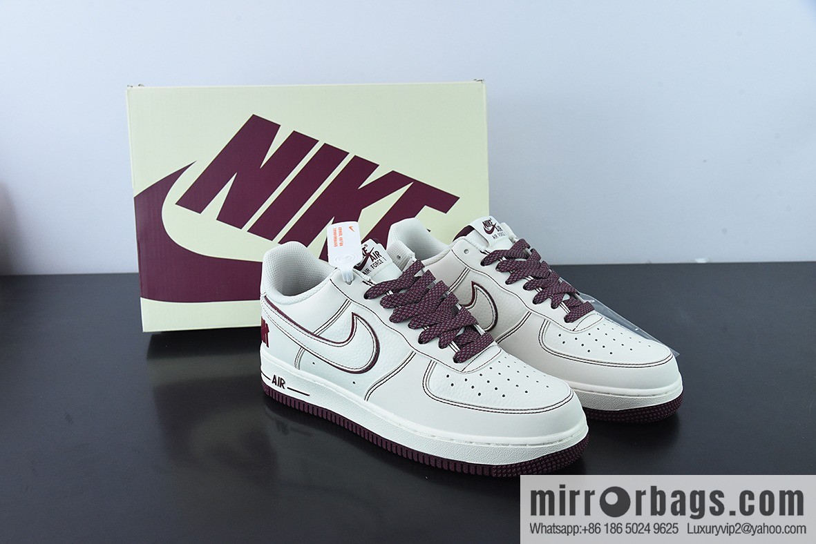 Undefeated x Nike Air Force 1 Low burgundy, Air Force One low-top item number: UN3699-022