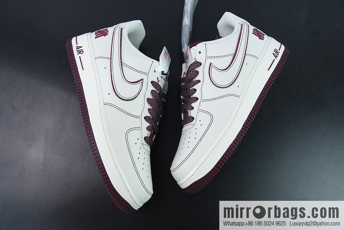 Undefeated x Nike Air Force 1 Low burgundy, Air Force One low-top item number: UN3699-022