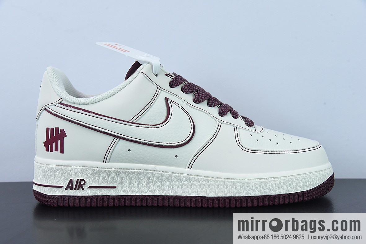 Undefeated x Nike Air Force 1 Low burgundy, Air Force One low-top item number: UN3699-022