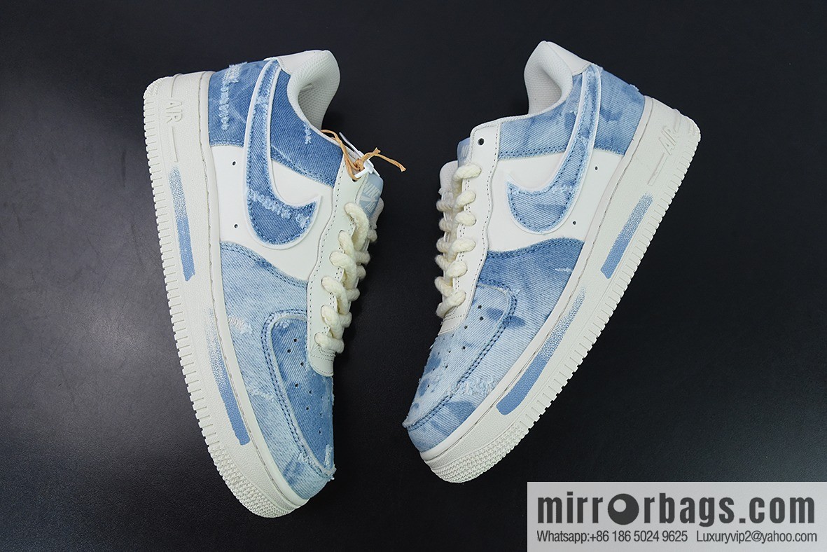 NK Air Force 1 Low Air Force One low-top versatile leisure sports shoes, washed denim holes, item number: CW1888-611