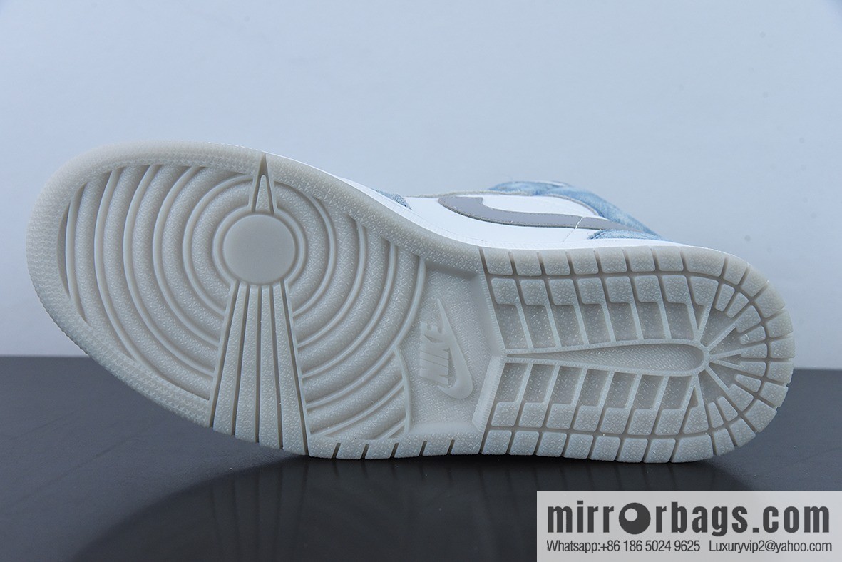 Air Jordan 1 Mid AJ1 white blue, mints, washed blue, medium top basketball shoes item number: DN3706-401