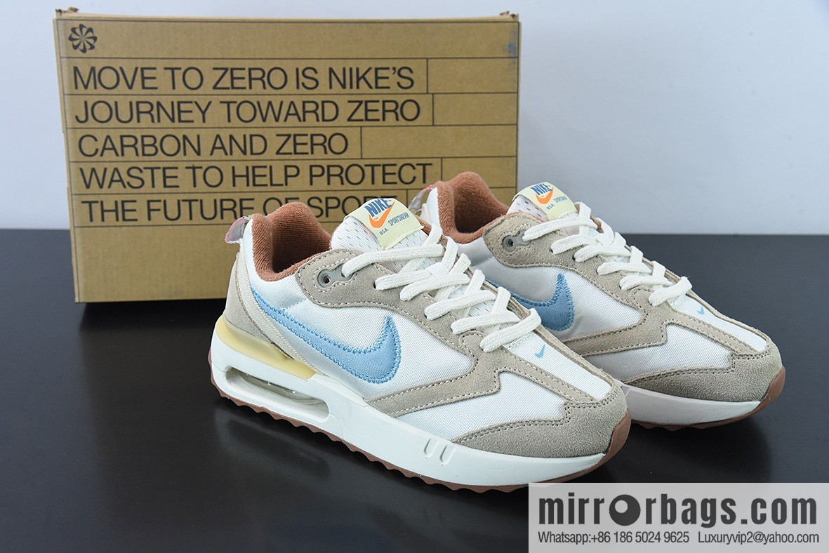 NK autumn new AIR MAX air unit sports lightweight cushioning running shoes, white blue brown, item number: DV4248-141