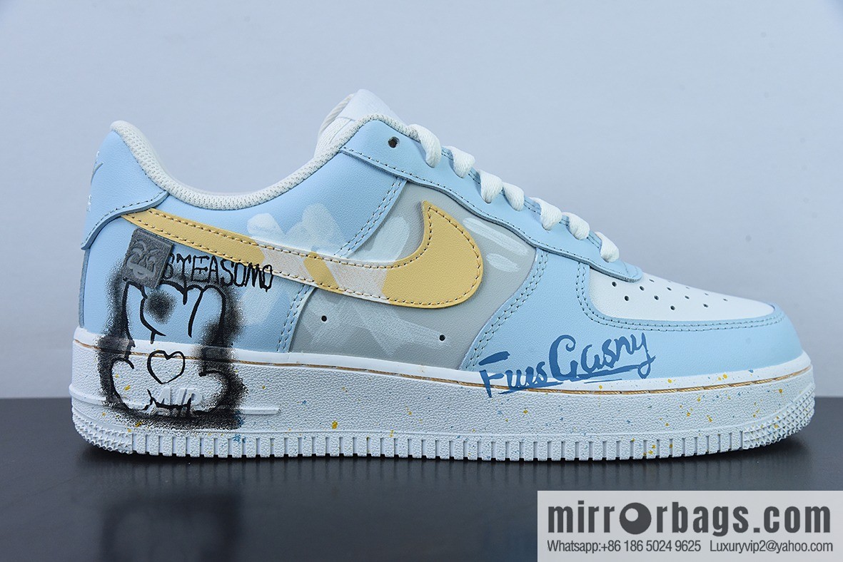Nike Air Force 1 07 LV8 creative painting graffiti, Air Force One classic low-top versatile leisure sports shoes creative customization ‼️ item number: CW2288-111