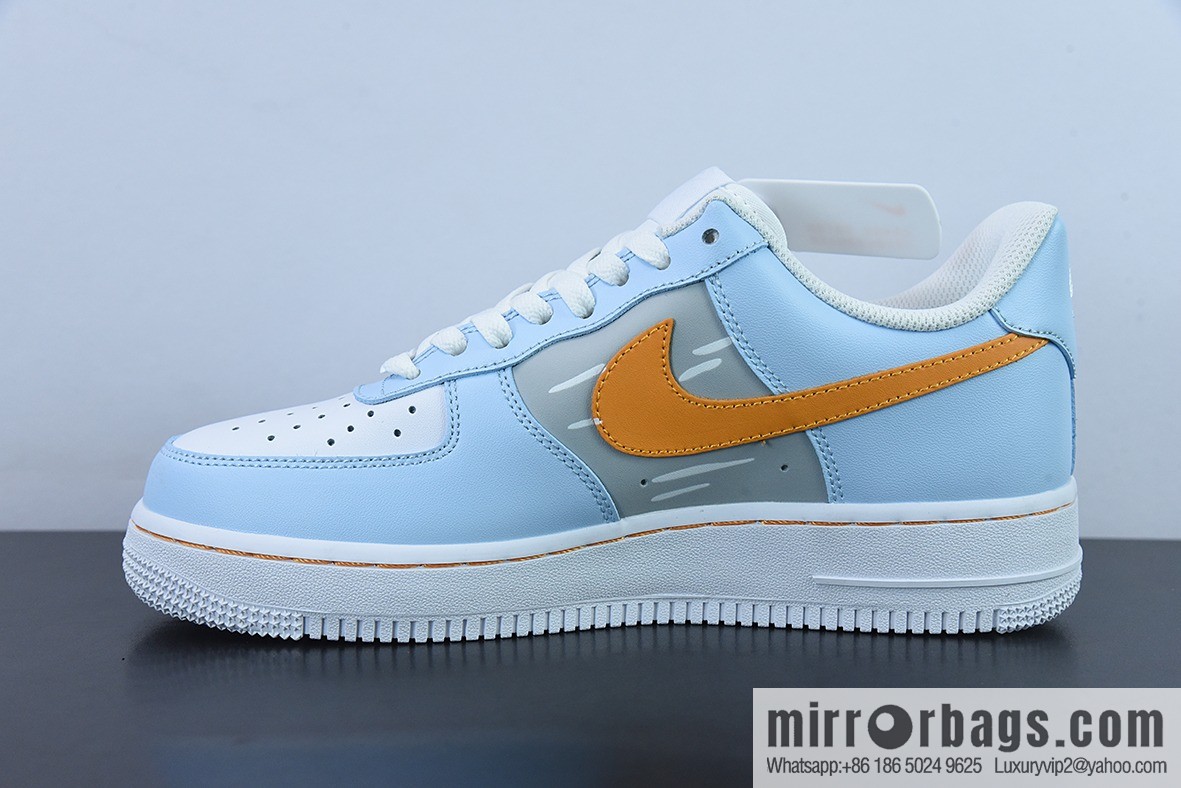 Nike Air Force 1 '07 white and blue two-dimensional graffiti, Air Force One low-top versatile leisure sports shoes, item number: CW2288-669