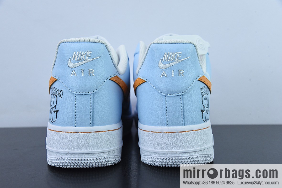 Nike Air Force 1 '07 white and blue two-dimensional graffiti, Air Force One low-top versatile leisure sports shoes, item number: CW2288-669