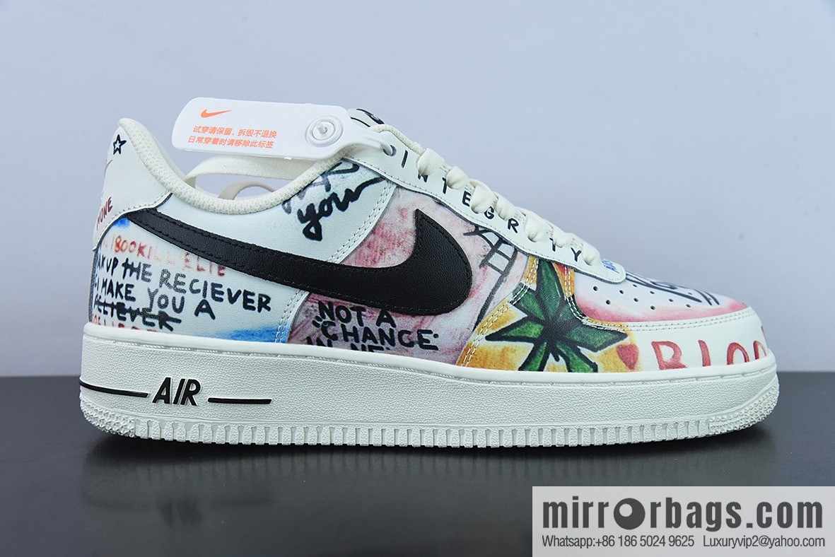 VLONE x Nike Air Force 1 joint graffiti, Air Force No. 1 low-top casual board shoes tide brand joint super limited edition EDC Edison Chen: GT6969-198