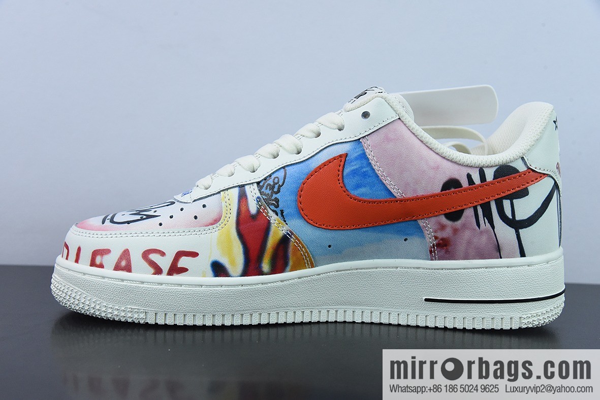 VLONE x Nike Air Force 1 joint graffiti, Air Force No. 1 low-top casual board shoes tide brand joint super limited edition EDC Edison Chen: GT6969-198