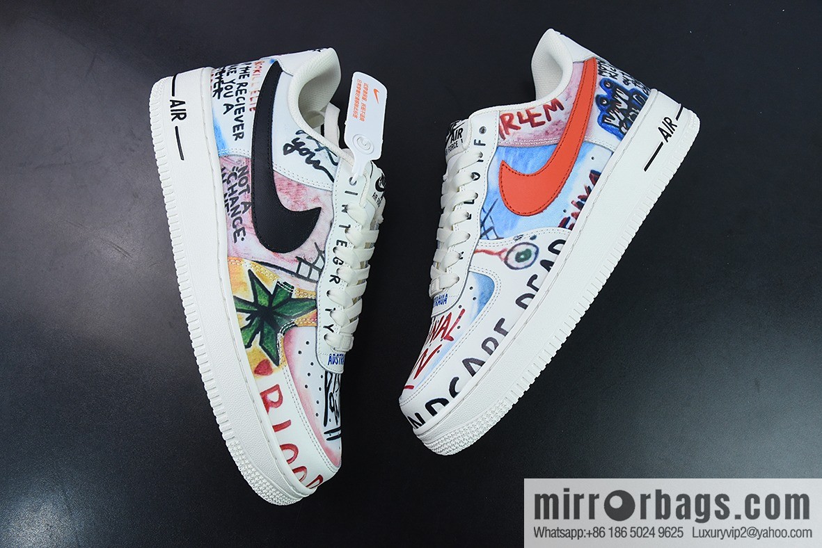 VLONE x Nike Air Force 1 joint graffiti, Air Force No. 1 low-top casual board shoes tide brand joint super limited edition EDC Edison Chen: GT6969-198