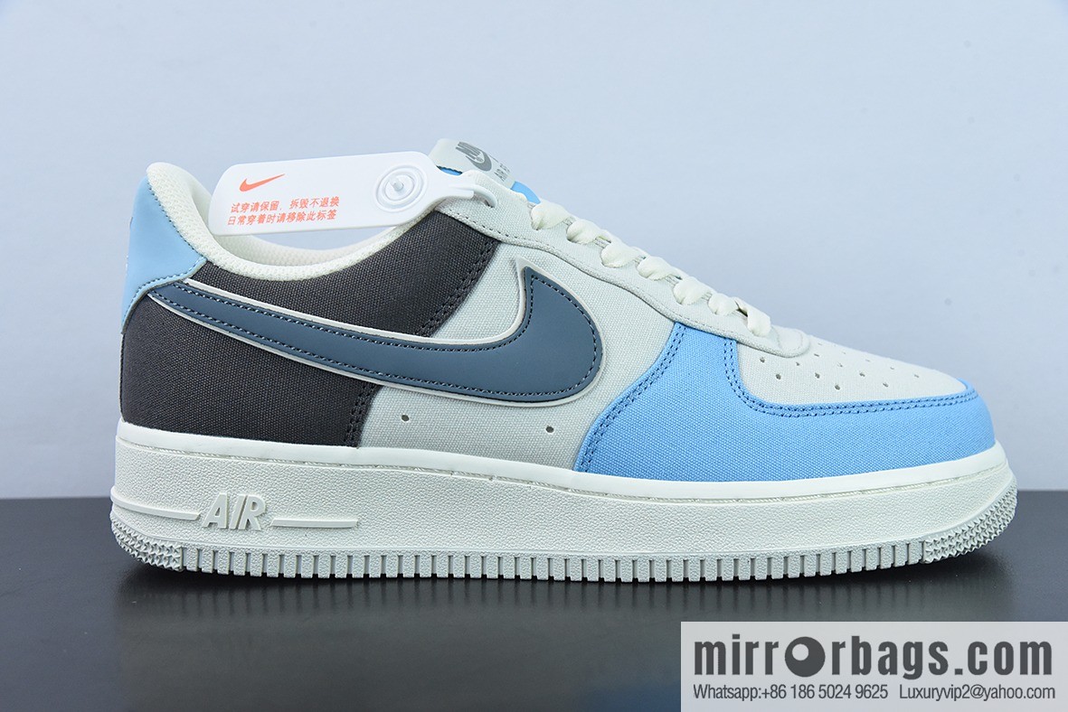 NK Air Force 1 '07 light blue cloth surface Air Force No. 1 low-top casual board shoes, item number: DG2296-024