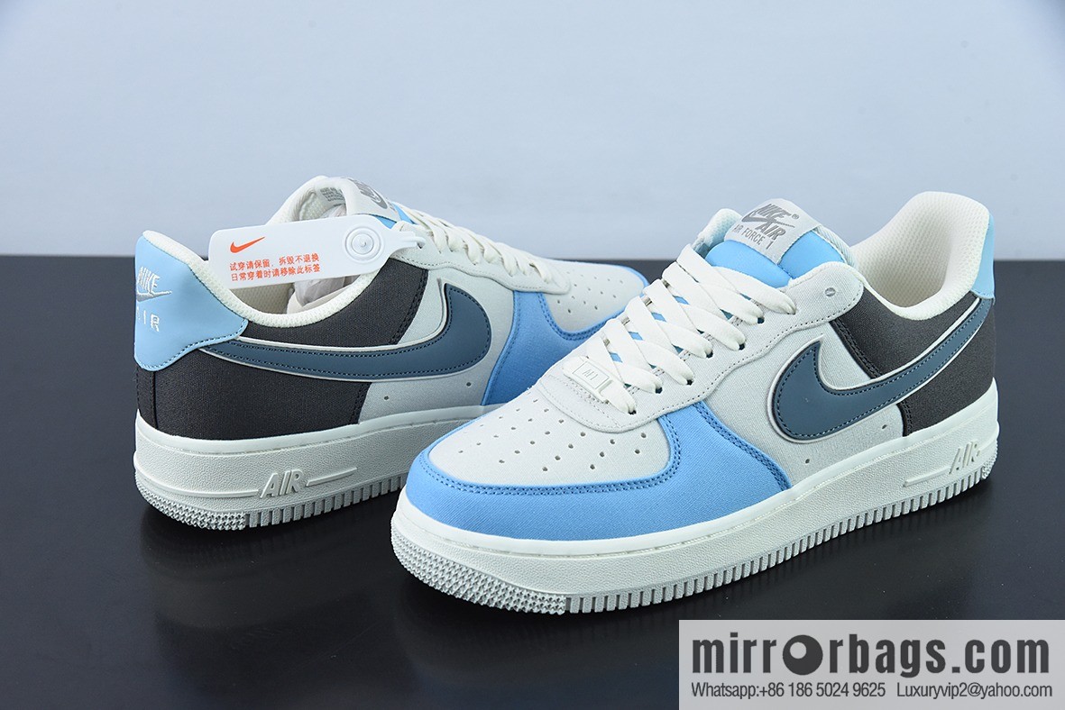 NK Air Force 1 '07 light blue cloth surface Air Force No. 1 low-top casual board shoes, item number: DG2296-024