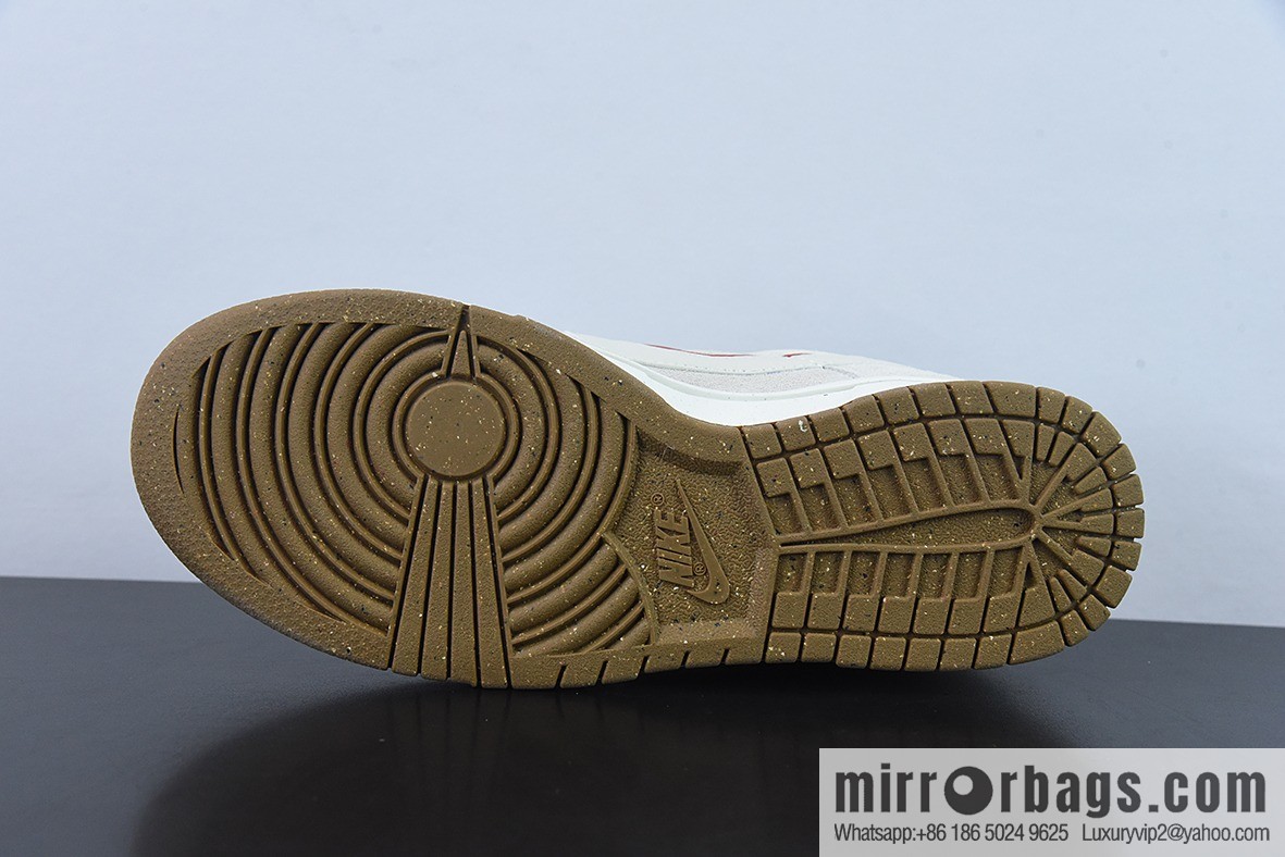 Nike SB Dunk Low gray-white-red, double-layer Swoosh low-top casual sneakers SKU: DO9457-100