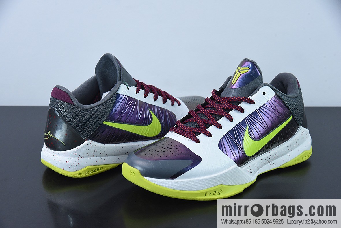 Nike Zoom Kobe 5 ZK5 clown white purple green Kobe 5 generation sneakers s2 pure Original small 0.5-1 size, item number: CD4991-100